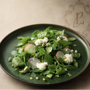 Salade de jeunes pousses et radis croquants