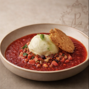 Soupe froide de fraises gariguettes à la vervaine